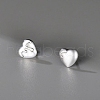 S999 Fine Silver Stud Earrings for Women EJEW-Q031-02S-B-1