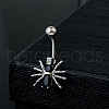 Spider 304 Stainless Steel Micro Pave Cubic Zirconia Belly Rings FS-WGE57A2-01-1