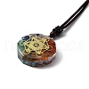 Natural & Synthetic Mixed Gemstone 7 Chakra Pendant Necklace NJEW-WH0002-15-3