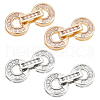   4 Sets 2 Colors Brass Pave Clear Cubic Zirconia Fold Over Clasps KK-PH0005-46-1