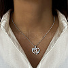 Alloy Flower Heart Initial Pendant Necklaces for Women FS-WGC56A9-17-1