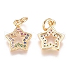Brass Micro Pave Cubic Zirconia Pendants ZIRC-G168-18G-2