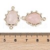 Natural Rose Quartz Faceted Connector Charms G-K347-07G-01-3