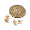 Ion Plating(IP) 304 Stainless Steel Flat Round Stud Earrings EJEW-C099-16A-5