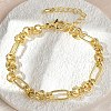 Brass Figaro Chains Bracelets for Women Men BJEW-K273-14G-3