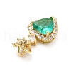 Brass Micro Pave Clear Cubic Zirconia Pendants KK-I695-005A-3