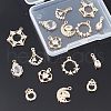  16Pcs 8 Style Rack Plating Brass Micro Pave Clear Cubic Zirconia Pendants KK-NB0001-72-3