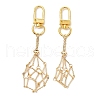 2Pcs 2 Styles Brass Bar Link Chains Pouch Stone Pendant Decorations HJEW-JM02034-01-1
