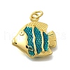 Brass with Enamel Pendants KK-D295-18G-1