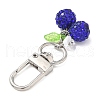 Polymer Clay Rhinestone Cherry Pendant Decorations HJEW-JM03268-02-4