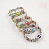 Synthetic Random Color Turquoise Beaded Bangles for Women WG1DBAC-04-2