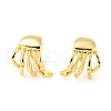 Rack Plating Brass Skeleton Hand Cuff Earrings for Women EJEW-F326-06G-1