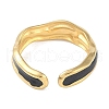 Ion Plating(IP) 304 Stainless Steel Enamel Cuff Finger Rings RJEW-L107-052G-02-3