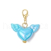 Heart & Wing Opaque Acrylic Pendant Decorations HJEW-JM03301-4
