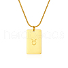 Stylish Stainless Steel 12 Zodiac Rectangle Pendant Necklaces for women GA2858-3-2