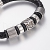Braided Leather Cord Bracelets BJEW-H560-26-2