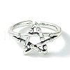 Star Alloy Open Cuff Rings RJEW-K275-05AS-2