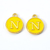 Golden Plated Alloy Enamel Charms X-ENAM-S118-09N-2