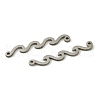 201 Stainless Steel Wave Shaped Connector Charms STAS-A190-01P-2