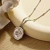 Fashionable Stainless Steel Palm Pendant Necklace for Women's Daily Wear KZ4004-2-1