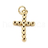 Brass Micro Pave Clear Cubic Zirconia Pendants KK-WH0035-71-2