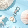 Synthetic Turquoise & Shell Pendant Decorations HJEW-JM03178-04-2