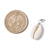 Natural Cowrie Shell Pendants PALLOY-JF03711-02-3