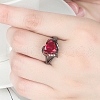 Heart Brass Micro Pave Cubic Zirconia Finger Rings FS-WG4D14B-02-3