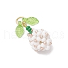 Glass Seed Beaded Flower Bud Pendants PALLOY-MZ00759-04-3