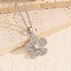 Fashionable Brass Full Crystal Rhinestone Flower Necklace for Women BV1149-2