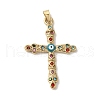 Brass Micro Pave Cubic Zirconia Pendants KK-C058-10G-1