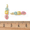 Brass Micro Pave Cubic Zirconia Pendants KK-P290-46G-3