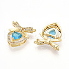 Brass Micro Pave Cubic Zirconia Pendants KK-T070-61A-2