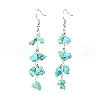 Synthetic Turquoise Dangle Earrings for Women EJEW-TA00553-03-1