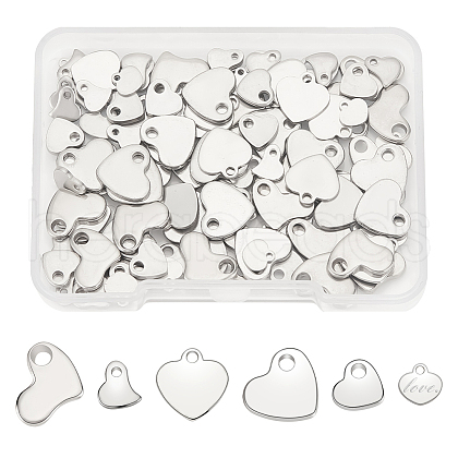   120Pcs 6 Styles 201 Stainless Steel Charms STAS-PH0005-61-1