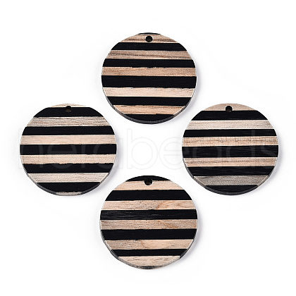 Stripe Resin & Wood Pendants RESI-ZX017-73-1