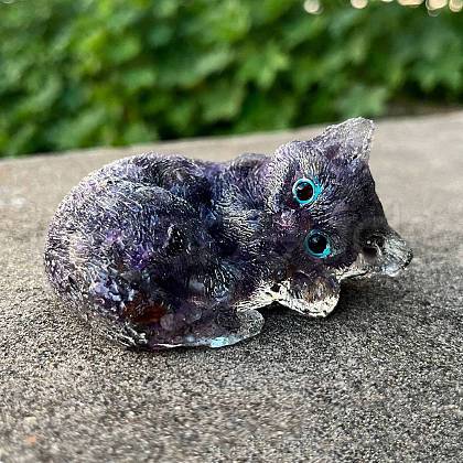 Resin Sleeping Cat Display Decoration PW-WG90471-04-1
