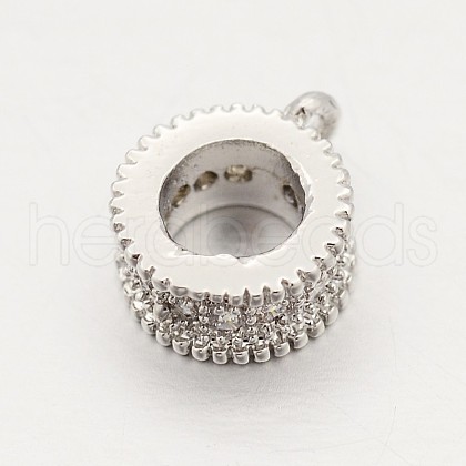 Brass Micro Pave Cubic Zirconia Tube Bails ZIRC-M075-01P-RS-1