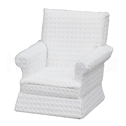 Wood & Fabric Armchair Sofa Miniature Ornaments PW-WG887AE-01-1