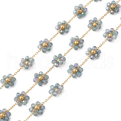 Flower Glass Beaded Chains CHS-P016-41G-1