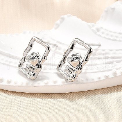 Brass Stud Earrings EJEW-G432-01P-1