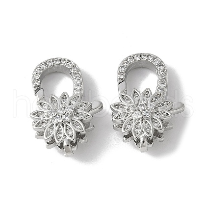 Brass Micro Pave Cubic Zirconia Lobster Claw Clasps KK-F893-05P-1