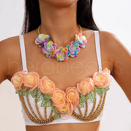 3D Flower Acrylic Choker Necklaces for Women FS-WG74B07-01-1