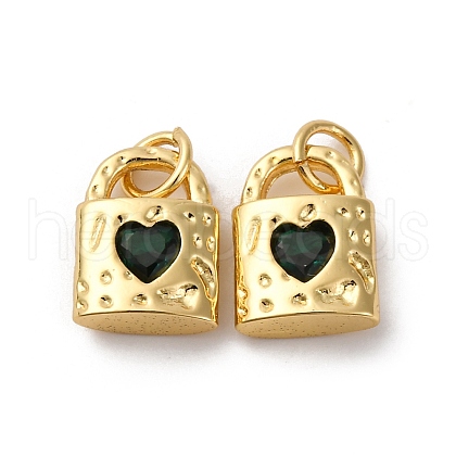 Brass Micro Pave Cubic Zirconia Pendants KK-P308-13G-1