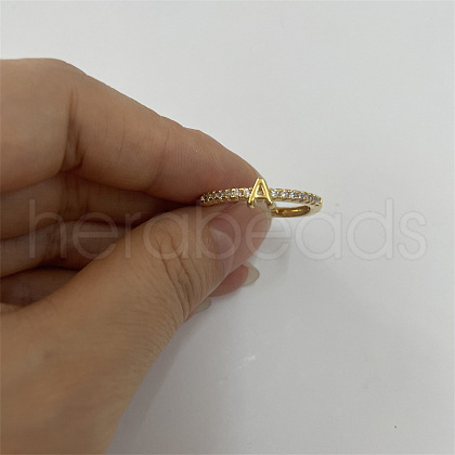 Brass Micro Pave Clear Cubic Zirconia Finger Rings FS-WGE303B-27-1