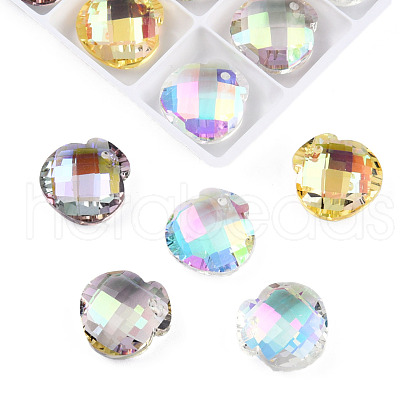 72Pcs Electroplated Transparent Glass Charms EGLA-N006-073-1