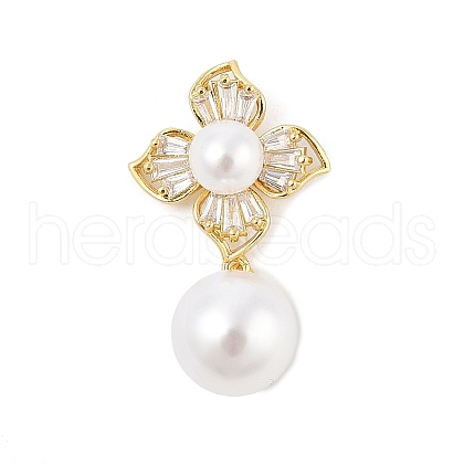 Brass Micro Pave Cubic Zirconia Pendants KK-P299-12G-1