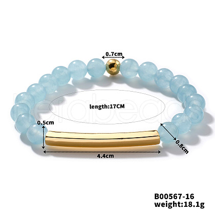 Natural Aquamarine Stretch Bracelets CL6256-7-1