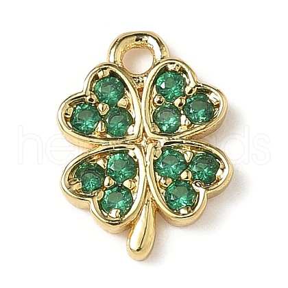 Brass Micro Pave Cubic Zirconia Charms KK-I276-44G-1