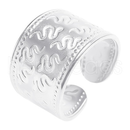 Stainless Steel Snake Pattern Open Cuff Rings DY6294-1-1